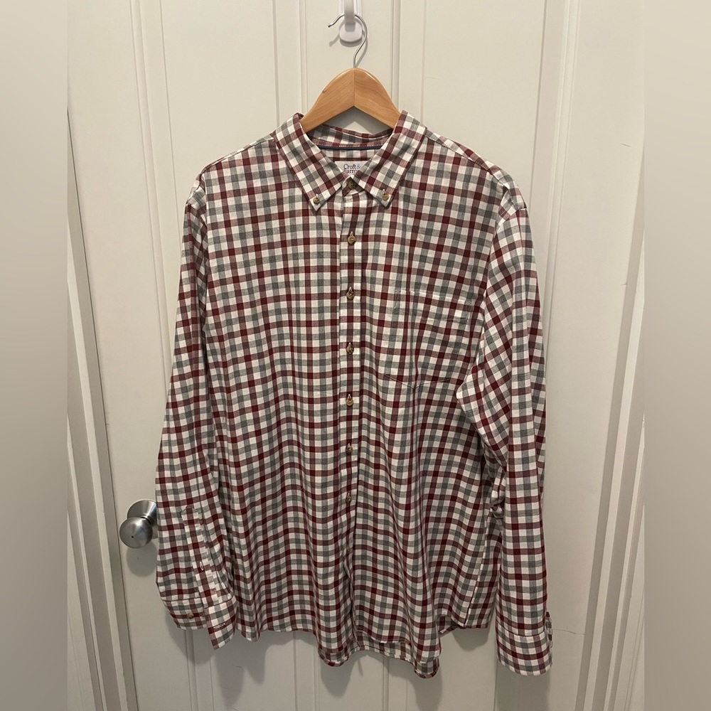 Mens XL Croft & Barrow Easy Care plaid button down shirt